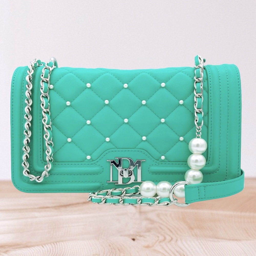 Green Badgley Mischka Pearl Crossbody Bag